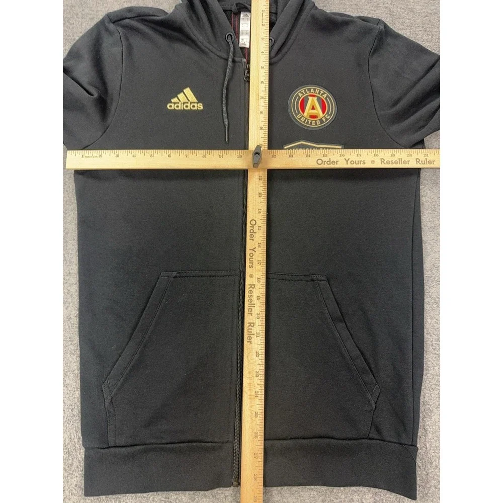 Atlanta United FC Hoodie Sweatshirt Mens Medium Black MLS Soccer Adidas Full Zip